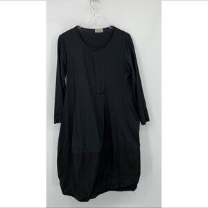 AQRL tunic balloon dress black a-line trapeze Lagenlook Italy OS One Size